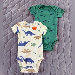 Carter's Dinosaur Print Bodysuits - 100% Cotton